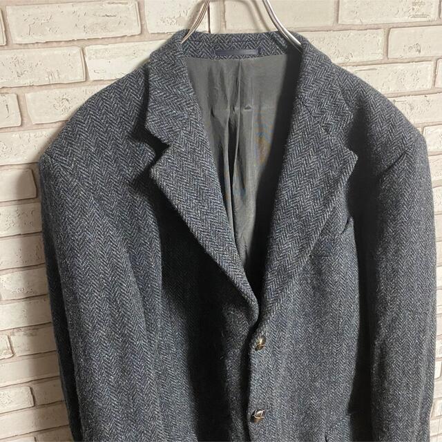 Harris Tweed(ハリスツイード)の90s 古着 ハリスツイード テーラードジャケット くるみボタン ヴィンテージ メンズのジャケット/アウター(テーラードジャケット)の商品写真