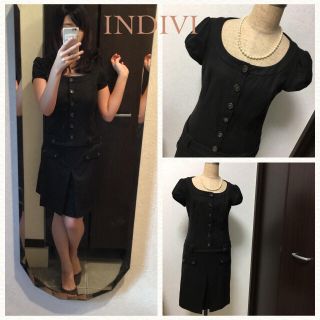 インディヴィ(INDIVI)のインディヴィ♡上品♡綺麗め｡・:＋°ウールワンピース (ひざ丈ワンピース)