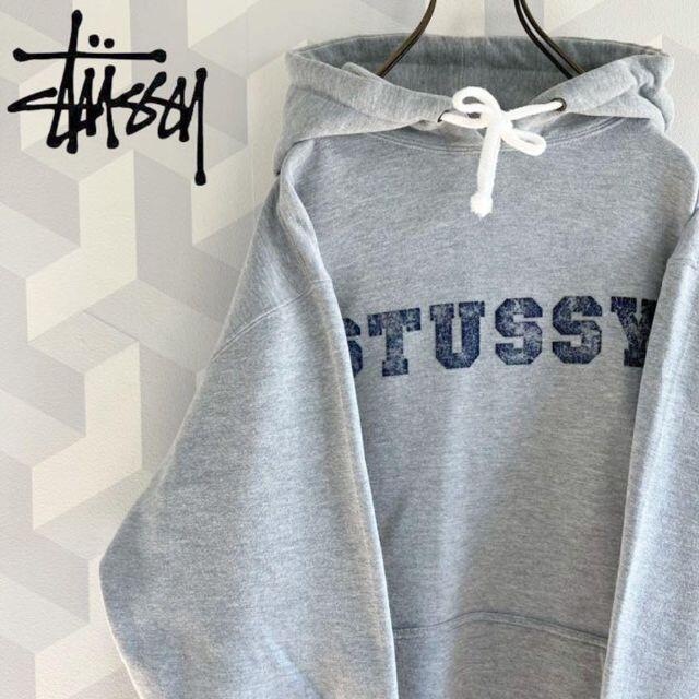 00s STUSSY】USA製!! Sロゴ 刺繍 立体ロゴ L相当 スウェット 人気