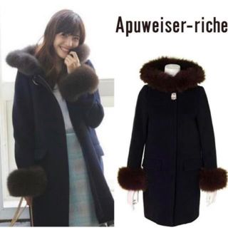 アプワイザーリッシェ(Apuweiser-riche)の【訳あり】Apuweiser-riche フードファー付き5wayコート　紺色(ロングコート)