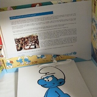 Smurf ホワイトスマーフ 50周年 2008年 ユニセフ ポスター 冊子付き