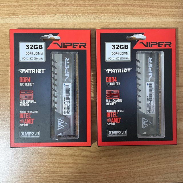 DDR4 2666MHz 32GBデスクトップ用メモリ2枚セット - www.sorbillomenu.com