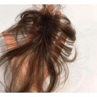 新品！頭頂部付け毛ヘア医療用にもライトブラウン長め★洗える男女兼用耐熱(その他)