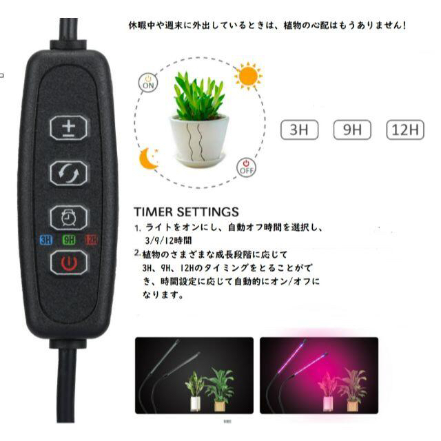 植物育成LEDライト3ヘッド●室内栽培ランプ●PSE認証●送料込み インテリア/住まい/日用品のライト/照明/LED(その他)の商品写真