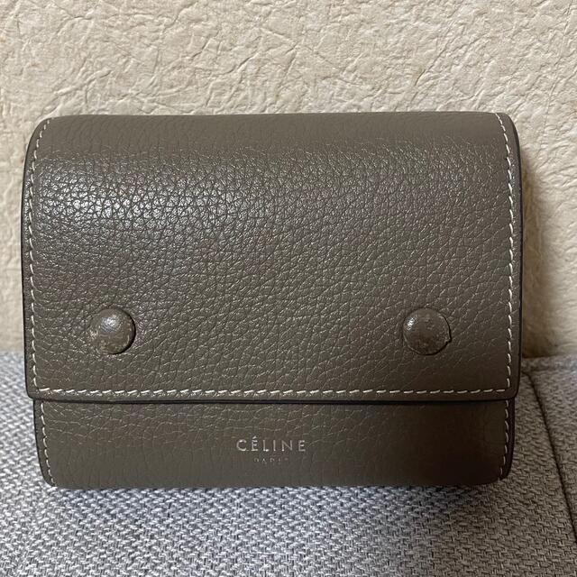 CELINE セリーヌ 財布 グレージュ  イエロー フィービー 旧ロゴ