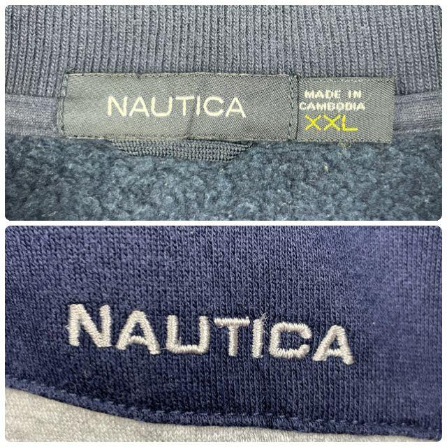 NAUTICA(ノーティカ)のUSA古着 ノーティカ ハーフジップ スウェット トレーナー XXL ネイビー メンズのトップス(スウェット)の商品写真