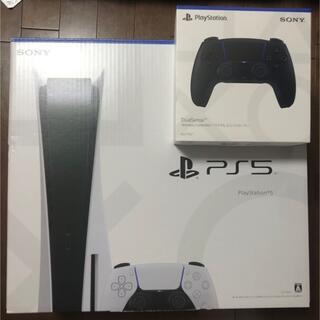 プレイステーション(PlayStation)のPS5 プレイステーション5 本体＋コントローラー(DualSense) 黒(家庭用ゲーム機本体)