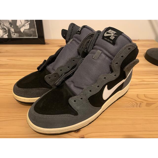 スニーカーNIKE SB DUNK HIGH gray black white黒グレー白