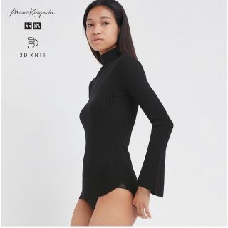 ユニクロ(UNIQLO)の3Dリブハイネックセーター　ブラック(ニット/セーター)