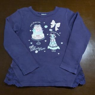 メゾピアノ(mezzo piano)の☆mezzopiano☆スイーツトレーナー 紺色 130cm 美品♪②(Tシャツ/カットソー)