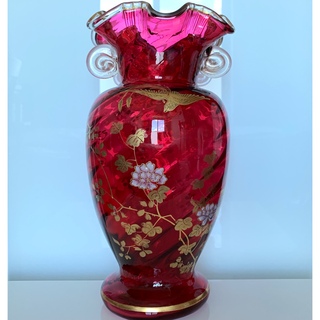 ✯極レア 高級 オールドフランス 金 彩 バカラ ルグラ 花瓶 エナメル 花器✯(花瓶)