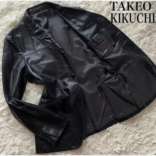 TAKEO KIKUCHI - タケオキクチ 牛革 レザー テーラードジャケット
