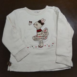 ニットプランナー(KP)の☆KP☆mimiちゃんワッペントレーナー 白 110cm 美品♪(Tシャツ/カットソー)