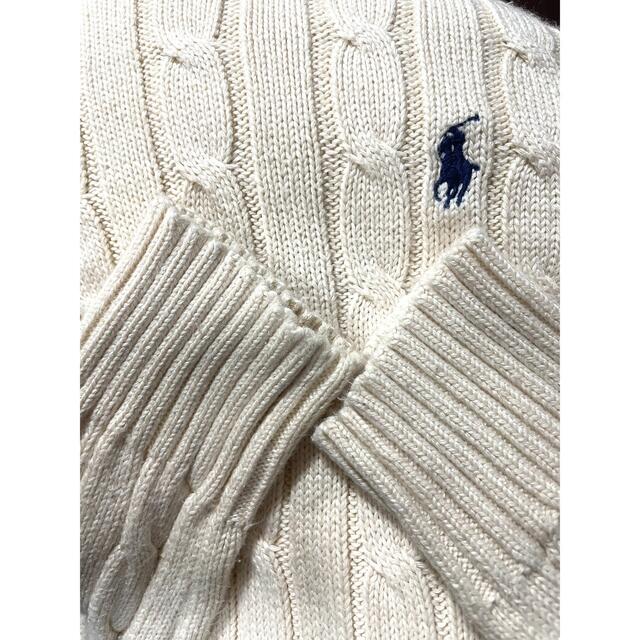 POLO RALPH LAUREN(ポロラルフローレン)のポロ　ラルフローレン ニット セーター　ケーブル　L オフホワイト レディースのトップス(ニット/セーター)の商品写真