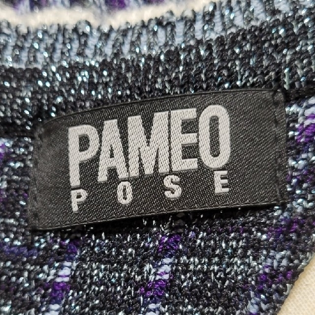 PAMEO POSE(パメオポーズ)のKITTEN GLITTER STRIPE KNIT DRESS 伊勢丹限定色 レディースのワンピース(ひざ丈ワンピース)の商品写真