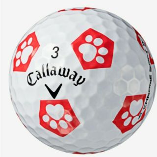 キャロウェイ(Callaway)のキャロウェイ ゴルフボール クロムソフト 肉球 赤 1ダース 新品未使用(その他)