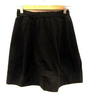 デミルクスビームス(Demi-Luxe BEAMS)のデミルクス ビームス フレアスカート ミニ丈 36 黒 ブラック(ひざ丈スカート)