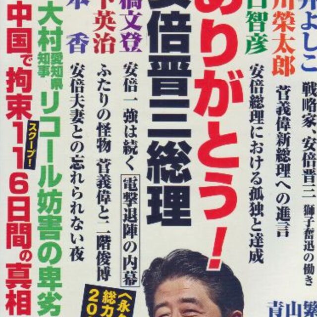 ありがとう安倍晋三総理Hanada2020/11　値下げしました再値下げしました エンタメ/ホビーの雑誌(ニュース/総合)の商品写真