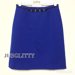 ジャスグリッティー(JUSGLITTY)の美品✿ロイヤルブルーsk  アプワイザーリッシェ リランドチュール レッセパッセ(ひざ丈スカート)