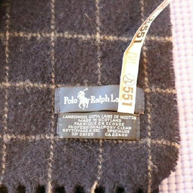 POLO RALPH LAUREN(ポロラルフローレン)の★美品★ラルフローレン★マフラー★スコットランド製★ネイビー★チェック柄 メンズのファッション小物(マフラー)の商品写真