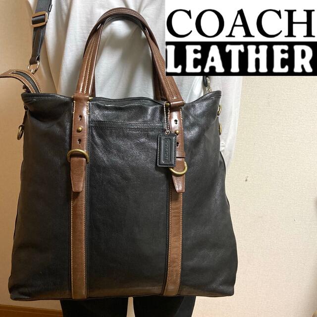 逸品！COACH/コーチ カーフレザー ハリソン2WAYトートバッグ定価10万円 ...