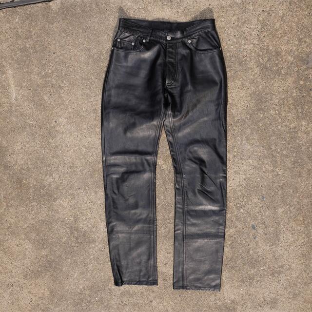 99年 helmut lang archive 5ポケット レザー ブラック 憧れの