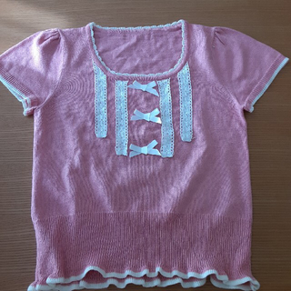 トップス　ピンク　半袖(Tシャツ(半袖/袖なし))