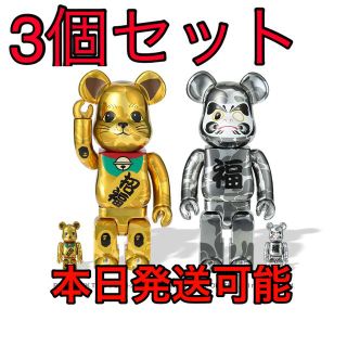 アベイシングエイプ(A BATHING APE)のBAPE BE@RBRICK 招き猫 達磨 ゴールド シルバー 400%(フィギュア)