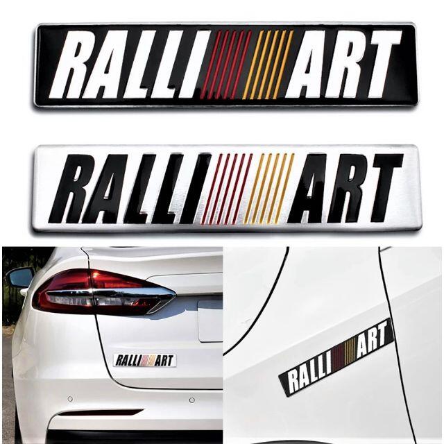 ラリーアート RALLIART アルミ製エンブレム　２枚組(ベース色：シルバー） 自動車/バイクの自動車(車外アクセサリ)の商品写真