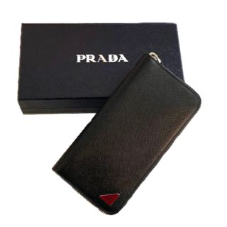 プラダ(PRADA)の新品◆PRADA プラダ メンズ SAFFIANO TRIANG 長財布 黒(長財布)