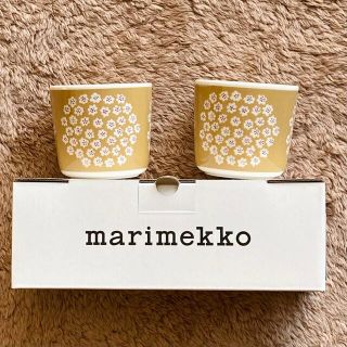 マリメッコ(marimekko)のマリメッコ ＊ ラテマグ2個セット プケッティ日本限定カラー ベージュ(グラス/カップ)