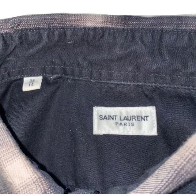 saint laurent オンブレチェック シャツ 36