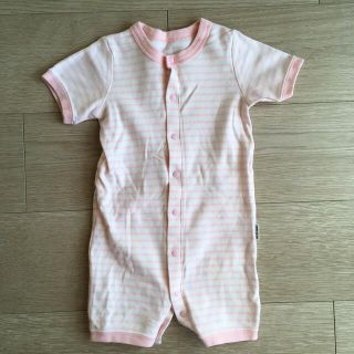 コムサイズム(COMME CA ISM)の専用★コムサ★ピンクボーダー&うさぎロンパース（通年素材）50〜70(ロンパース)