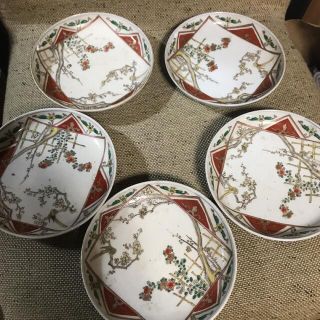 骨董品　絵皿5枚　古道具　アンティーク(陶芸)