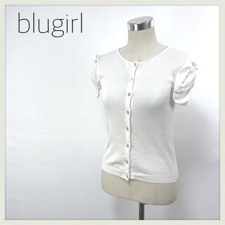 Blugirl - blugirl/ブルーガール/カーディガン/フリル/ビジューボタン 