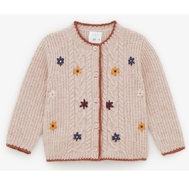 ZARA KIDS(ザラキッズ)の週末限定価格！【ZARA KIDS】フラワーニットカーディガン キッズ/ベビー/マタニティのベビー服(~85cm)(カーディガン/ボレロ)の商品写真