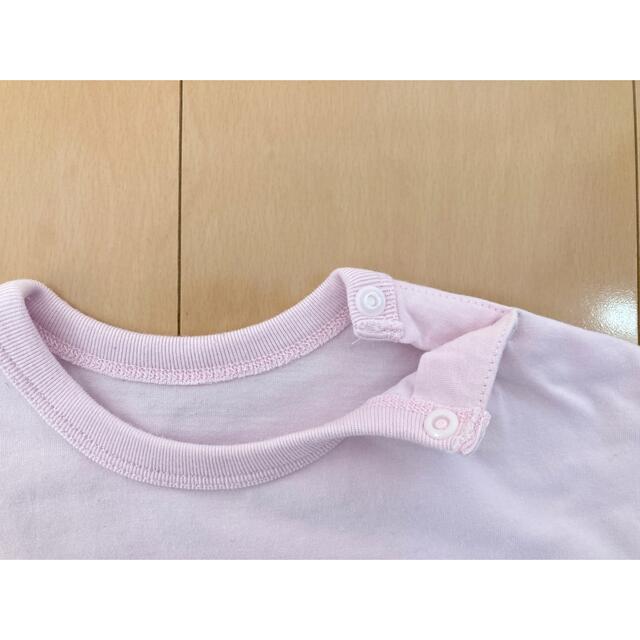 UNIQLO(ユニクロ)の【80cm】エアリズム薄ピンク長袖シャツ キッズ/ベビー/マタニティのベビー服(~85cm)(シャツ/カットソー)の商品写真