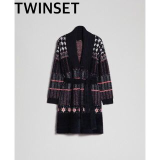 ツインセット(TWIN-SET)の最終お値下げ❗️【TWINSET 】ジャガード ニット コート(ガウン) S(ガウンコート)