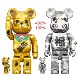 メディコムトイ(MEDICOM TOY)のBE@RBRICK BAPE® 招き猫 &達磨 100% & 400% セット (その他)