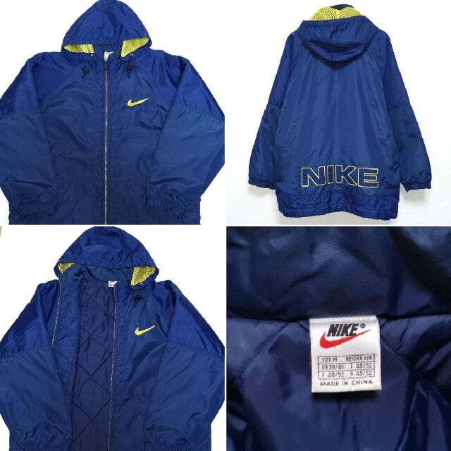 90s NIKE ナイロン ジャケット フード コート 中綿