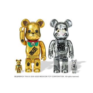 BAPE BE@RBRICK 招き猫 達磨 ゴールド シルバー 400%(その他)