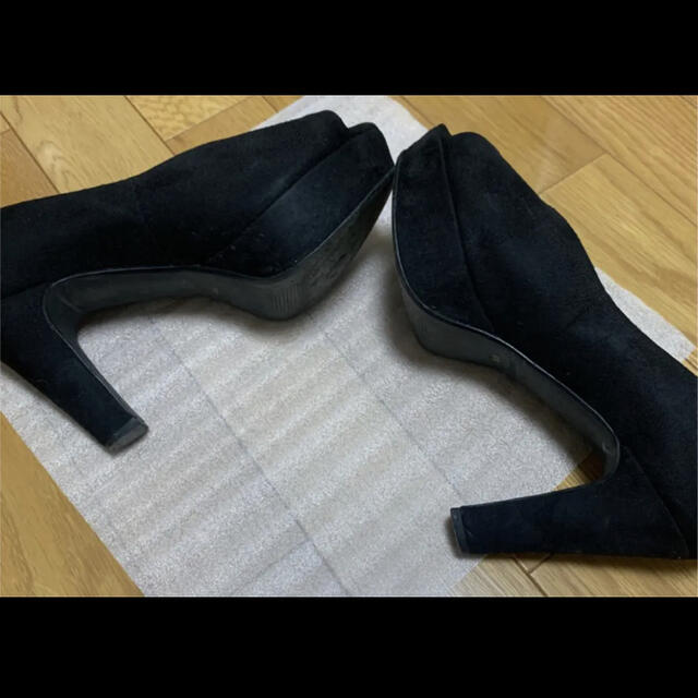 REZOY(リゾイ)の【REZOY】リゾイオープントゥパンプス 黒　24.5cm レディースの靴/シューズ(ハイヒール/パンプス)の商品写真