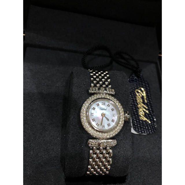 TABBAH タバー 金無垢 18金ホワイトゴールド　ダイヤベゼル　 レディースのファッション小物(腕時計)の商品写真