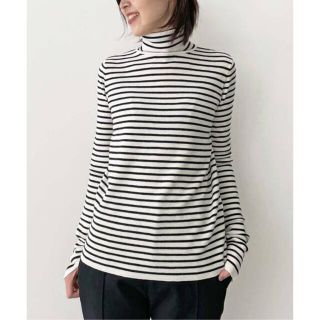 アパルトモンドゥーズィエムクラス(L'Appartement DEUXIEME CLASSE)のL'Appartement Border T/N Knit ブラック(ニット/セーター)