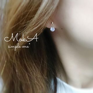 ◆再販◆ 一粒ジルコニア♡ノンホールピアス(イヤリング)