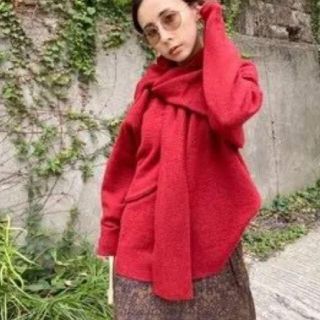 アメリヴィンテージ(Ameri VINTAGE)の【期間限定セール】tender hug knit　ハグニット　レッド(ニット/セーター)