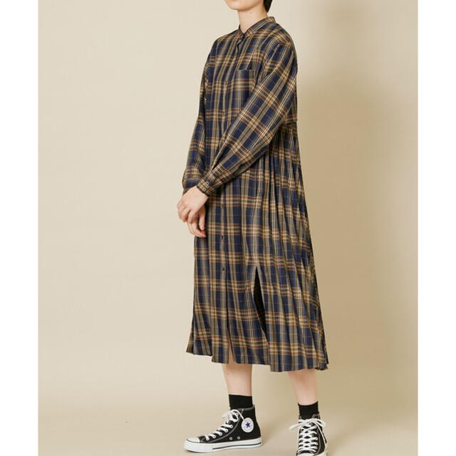 CONVERSE TOKYO バックプリーツチェックワンピース コンバース