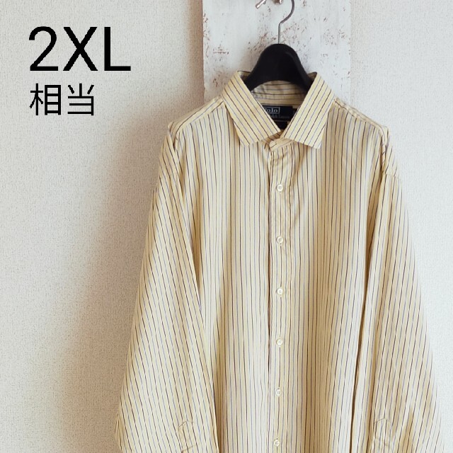 POLO RALPH LAUREN(ポロラルフローレン)のポロバイラルフローレン　ストライプ　イエロー XL ビッグサイズ メンズのトップス(シャツ)の商品写真