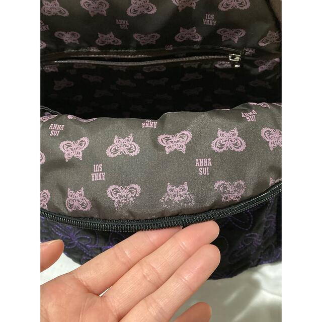 ANNA SUI(アナスイ)のアナスイ リュックサック 黒×パープル レディースのバッグ(リュック/バックパック)の商品写真