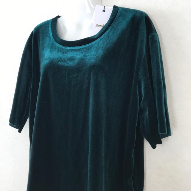 Bershka(ベルシュカ)の【新品 タグ付】Bershka ベルシュカ ベロア カットソー トップス　L レディースのトップス(Tシャツ(半袖/袖なし))の商品写真